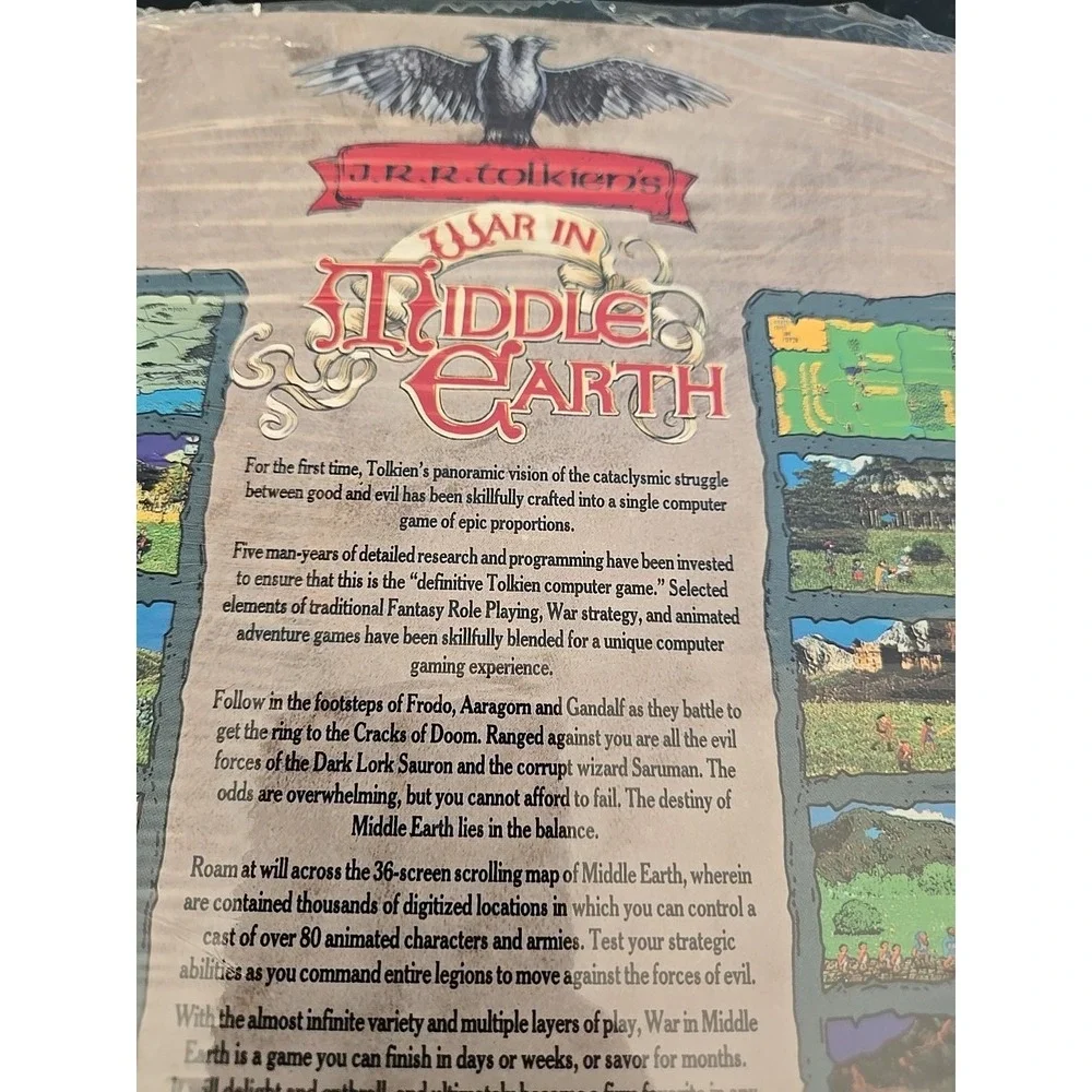 JRR Tolkien's War in Middle Earth IBM PC Game Floppy Disks Manual Map Complete